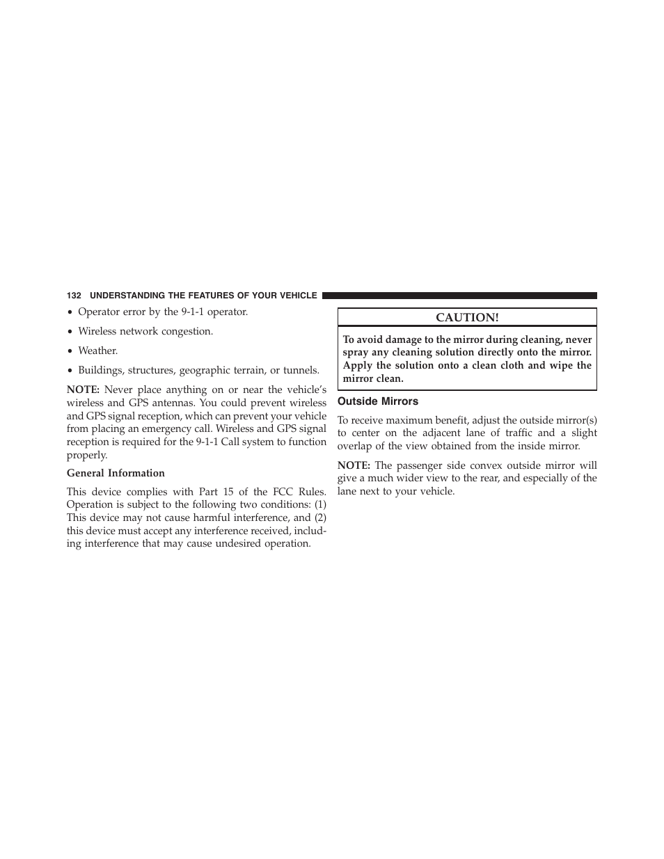 Outside mirrors | Jeep 2015 Cherokee - Owner Manual User Manual | Page 134 / 758