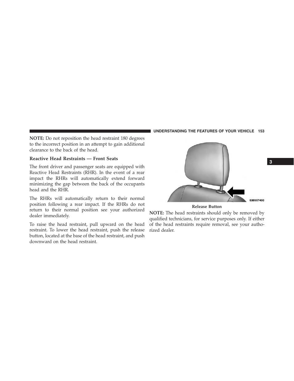 Reactive head restraints — front seats | Jeep 2015 Cherokee - Owner Manual User Manual | Page 155 / 758