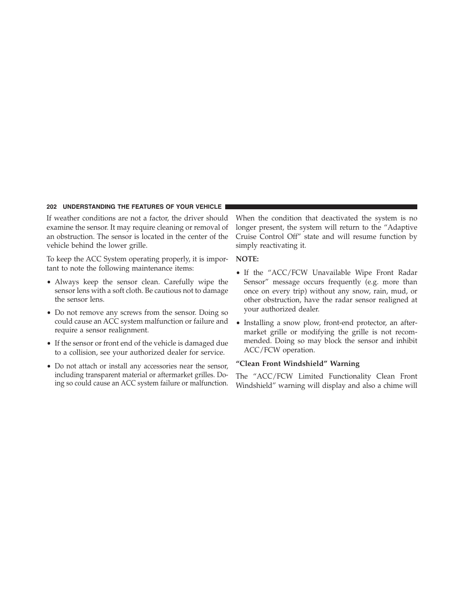 Clean front windshield” warning | Jeep 2015 Cherokee - Owner Manual User Manual | Page 204 / 758