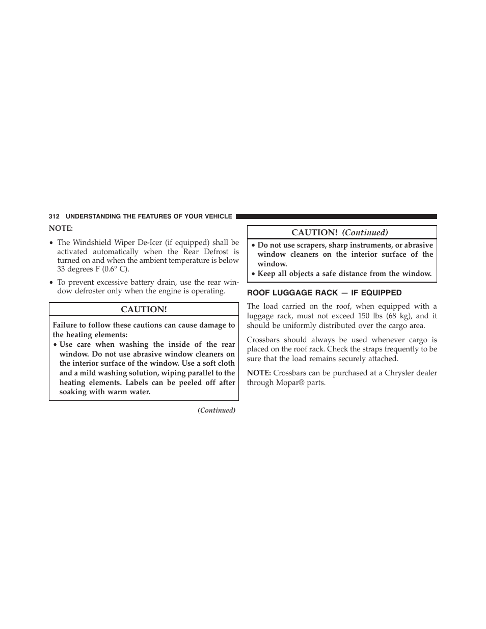 Roof luggage rack — if equipped | Jeep 2015 Cherokee - Owner Manual User Manual | Page 314 / 758