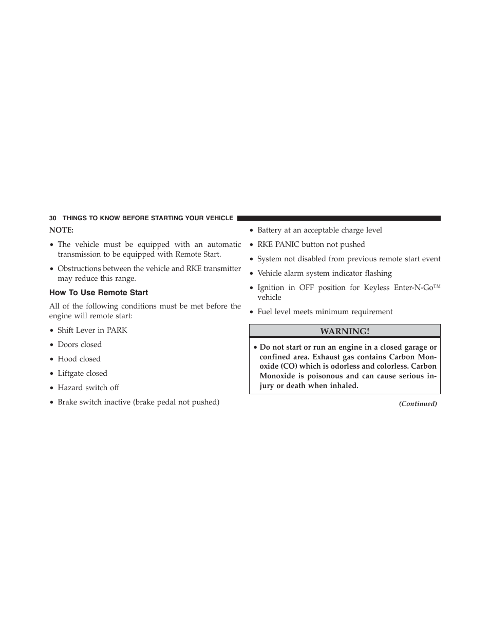 How to use remote start | Jeep 2015 Cherokee - Owner Manual User Manual | Page 32 / 758