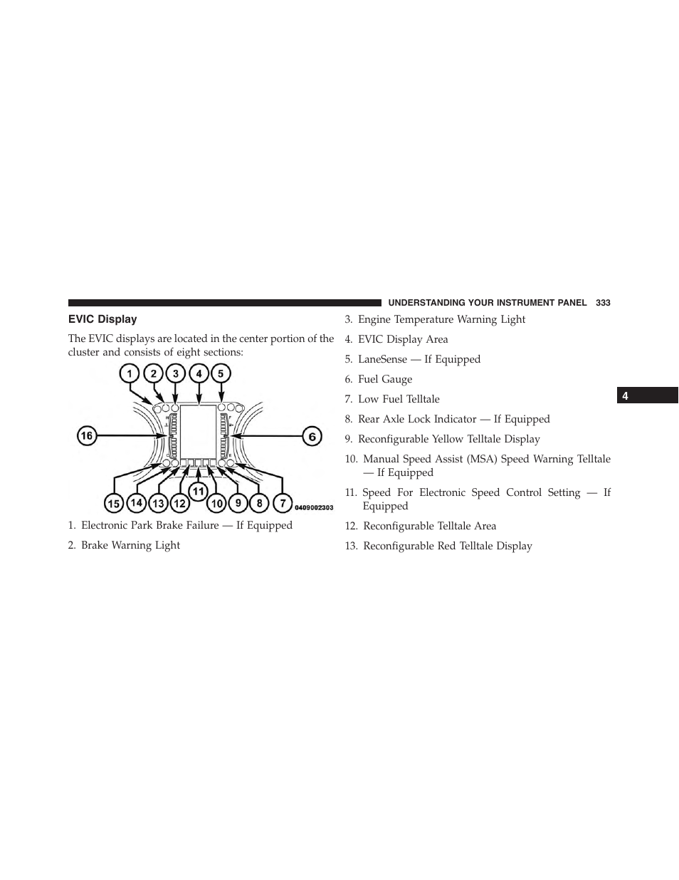 Evic display | Jeep 2015 Cherokee - Owner Manual User Manual | Page 335 / 758