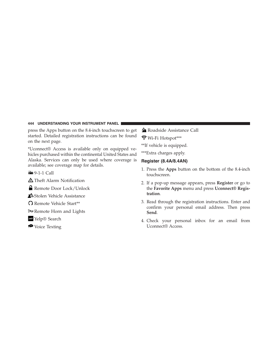 Register (8.4a/8.4an) | Jeep 2015 Cherokee - Owner Manual User Manual | Page 446 / 758