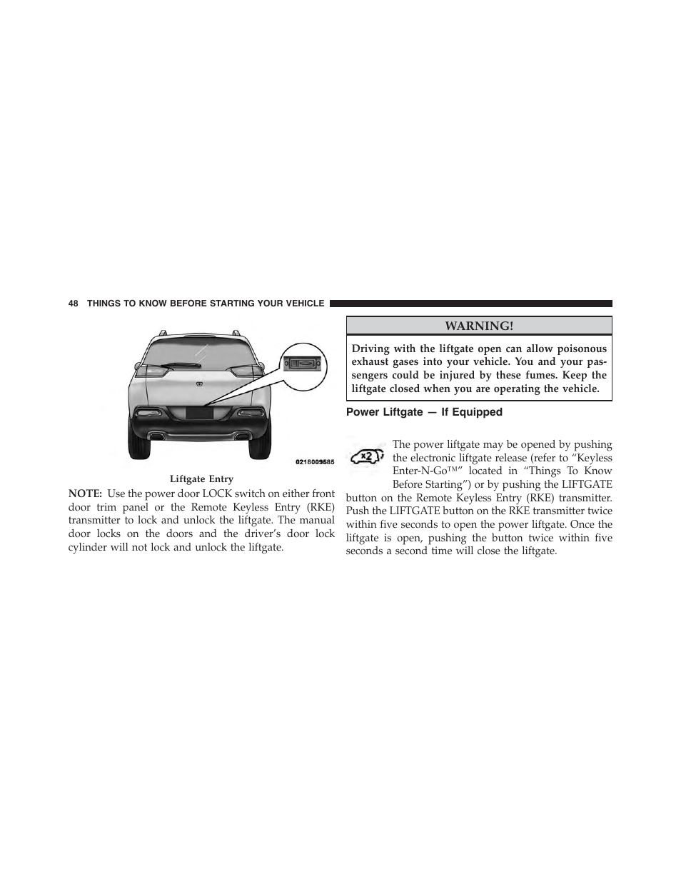 Power liftgate — if equipped | Jeep 2015 Cherokee - Owner Manual User Manual | Page 50 / 758