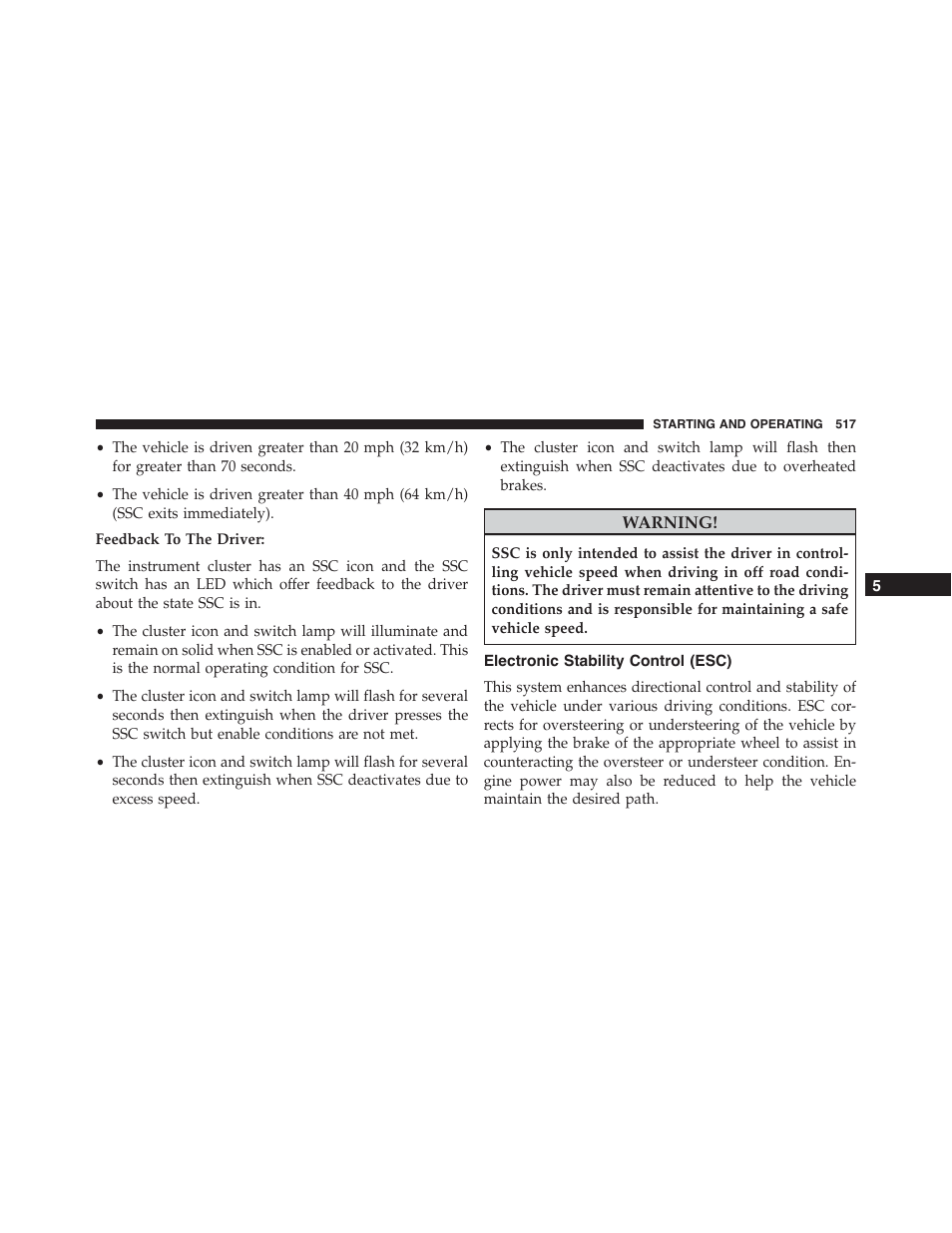 Electronic stability control (esc) | Jeep 2015 Cherokee - Owner Manual User Manual | Page 519 / 758