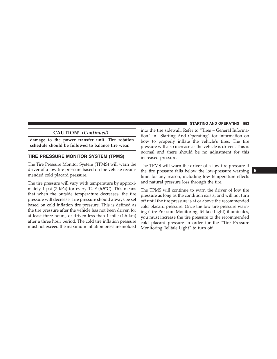 Tire pressure monitor system (tpms) | Jeep 2015 Cherokee - Owner Manual User Manual | Page 555 / 758