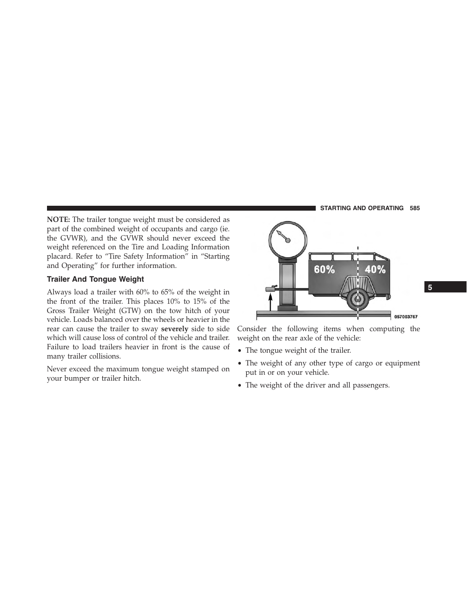 Trailer and tongue weight | Jeep 2015 Cherokee - Owner Manual User Manual | Page 587 / 758
