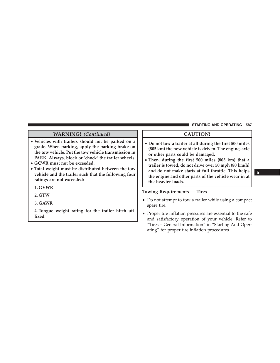 Towing requirements — tires | Jeep 2015 Cherokee - Owner Manual User Manual | Page 589 / 758