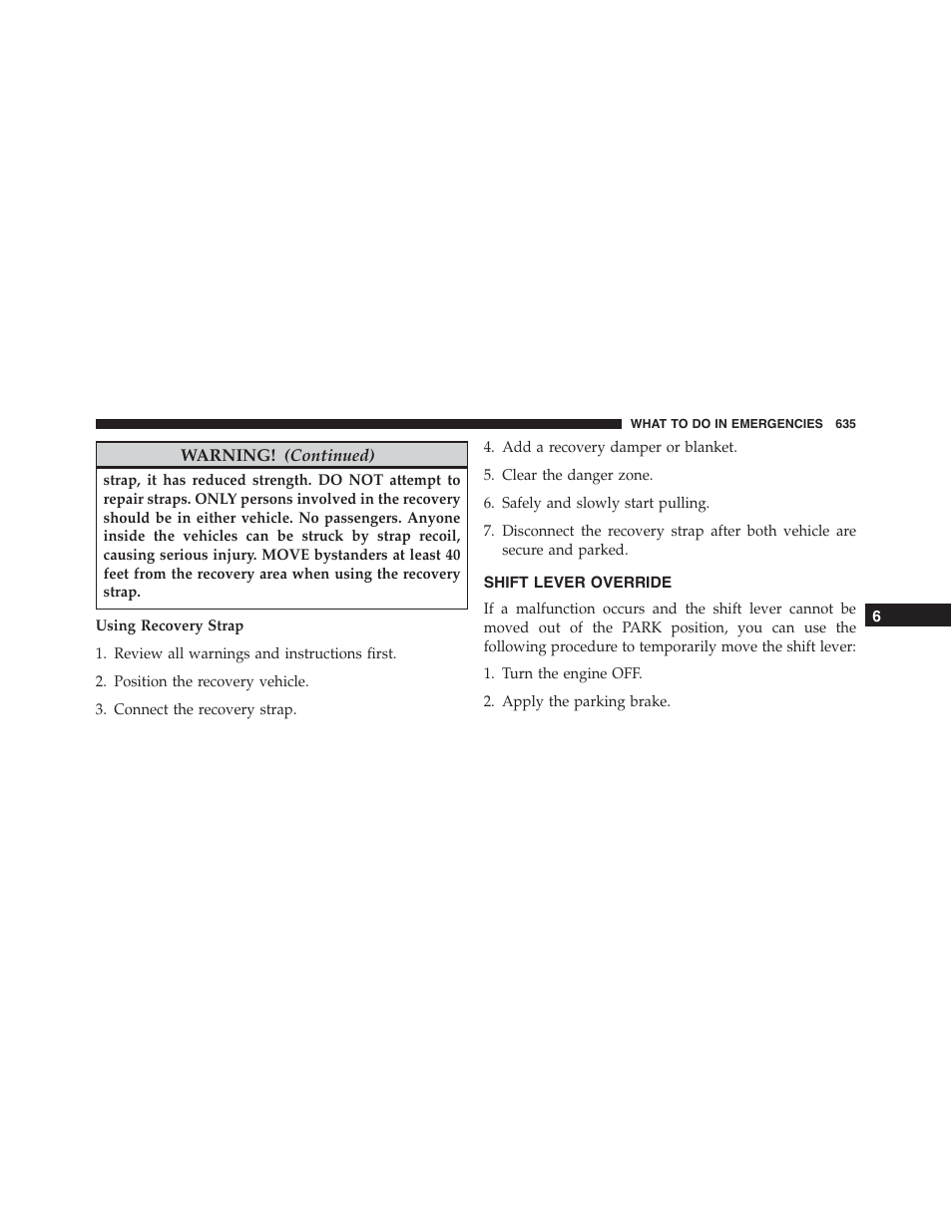 Shift lever override | Jeep 2015 Cherokee - Owner Manual User Manual | Page 637 / 758