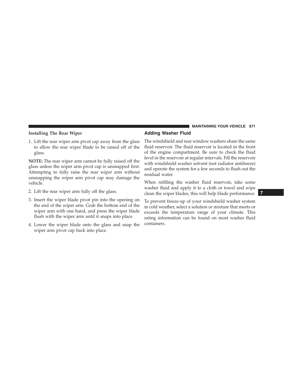 Adding washer fluid | Jeep 2015 Cherokee - Owner Manual User Manual | Page 673 / 758