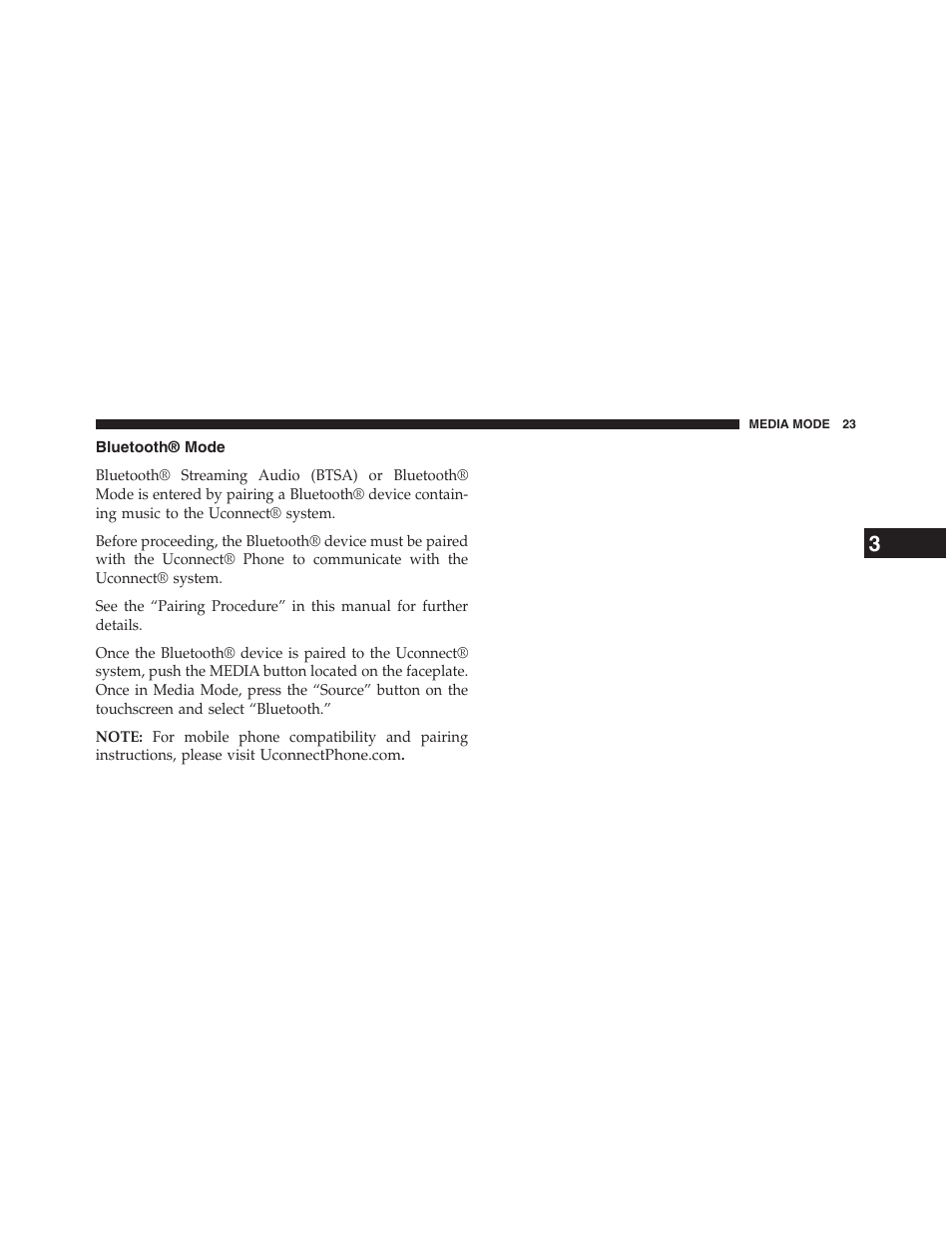 Bluetooth® mode | Chrysler uconnect 5.0 for Chrysler User Manual | Page 24 / 56