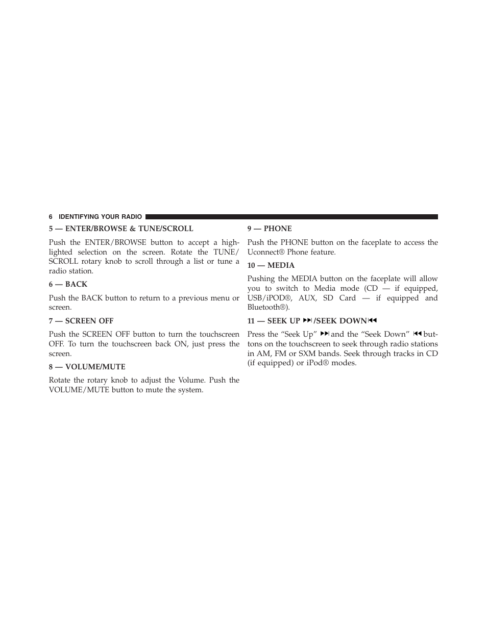 Chrysler uconnect 5.0 for Chrysler User Manual | Page 7 / 56
