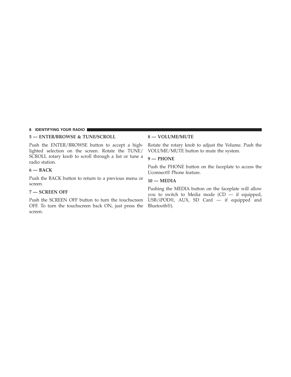 Chrysler uconnect 5.0 for Chrysler User Manual | Page 9 / 56