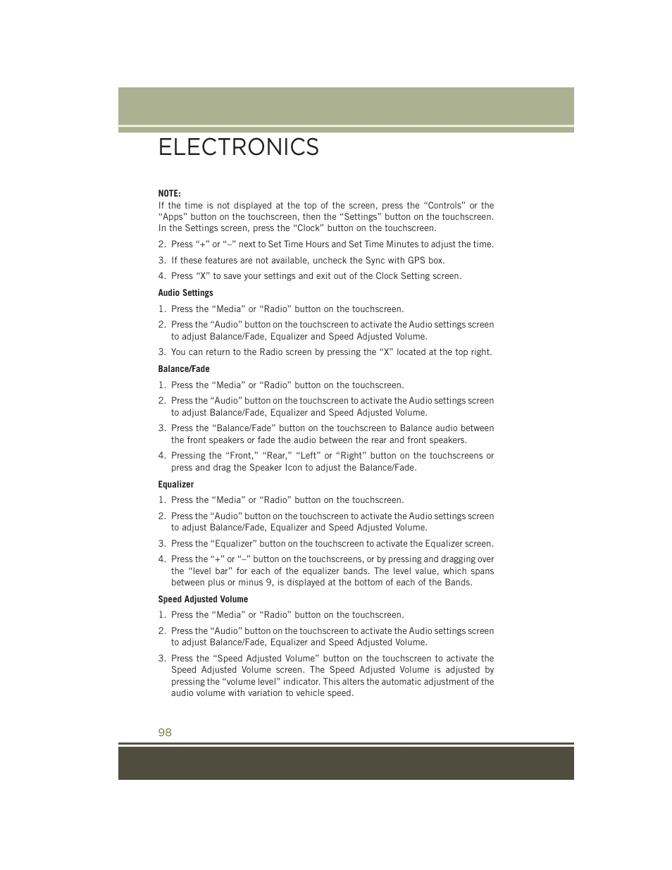 Electronics | Jeep 2015 Cherokee - User Guide User Manual | Page 100 / 244