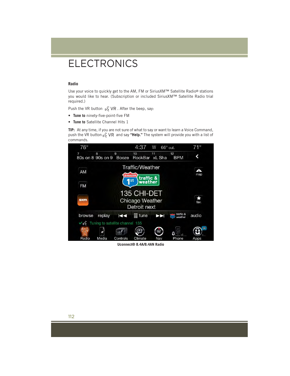 Electronics | Jeep 2015 Cherokee - User Guide User Manual | Page 114 / 244