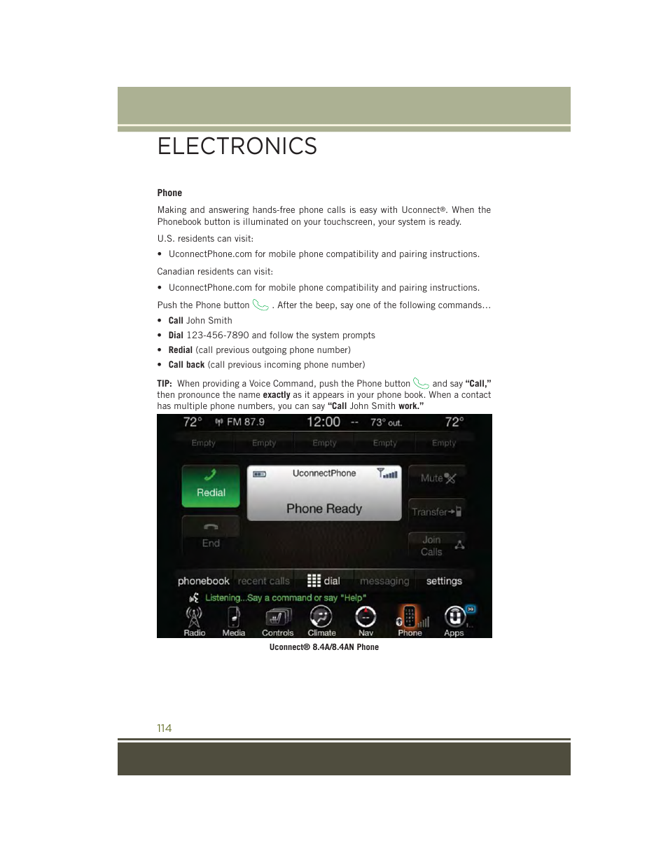 Electronics | Jeep 2015 Cherokee - User Guide User Manual | Page 116 / 244