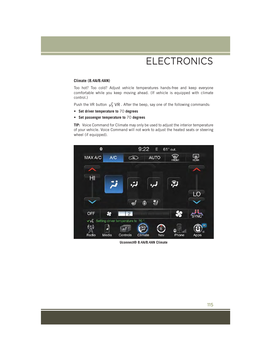 Electronics | Jeep 2015 Cherokee - User Guide User Manual | Page 117 / 244