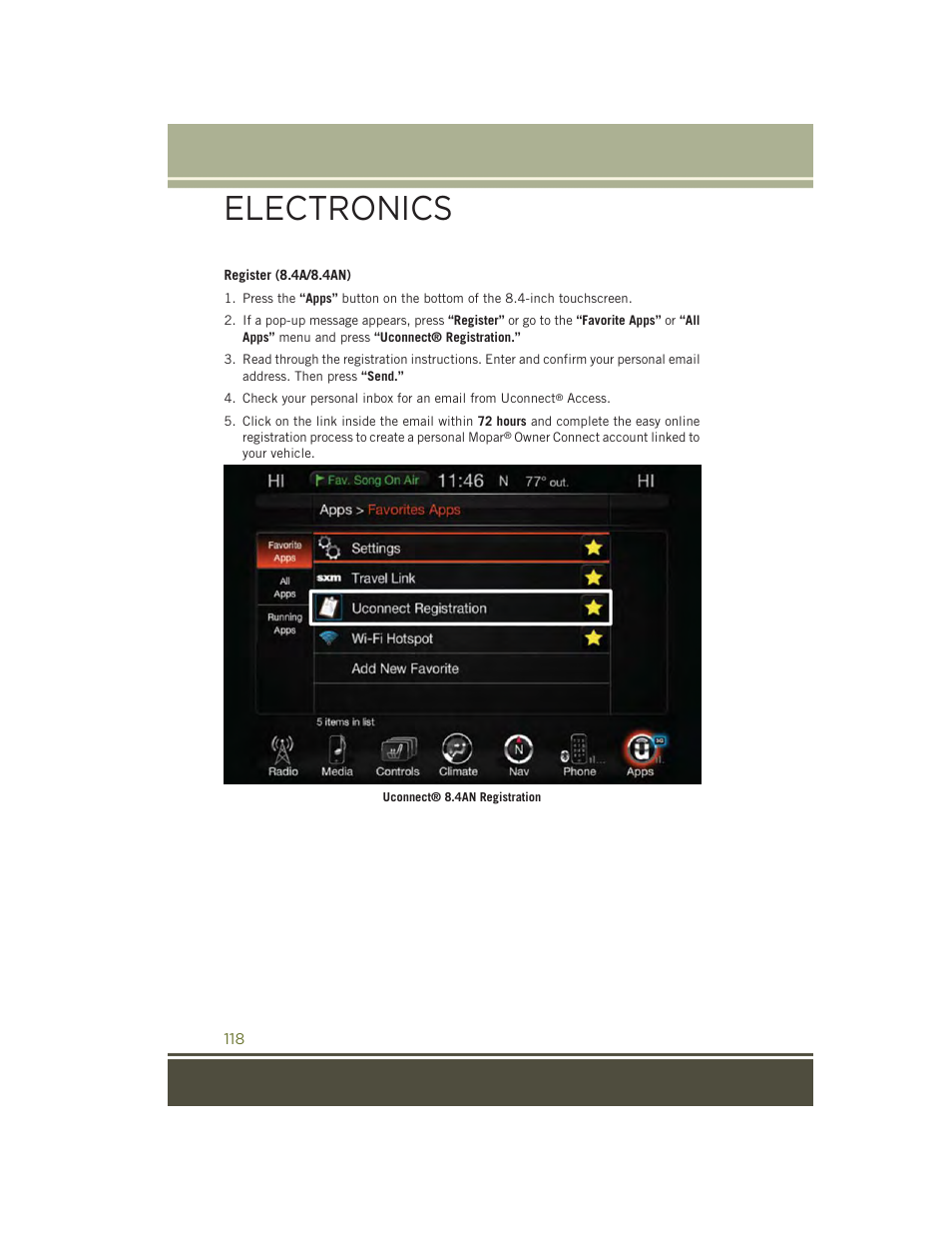 Electronics | Jeep 2015 Cherokee - User Guide User Manual | Page 120 / 244