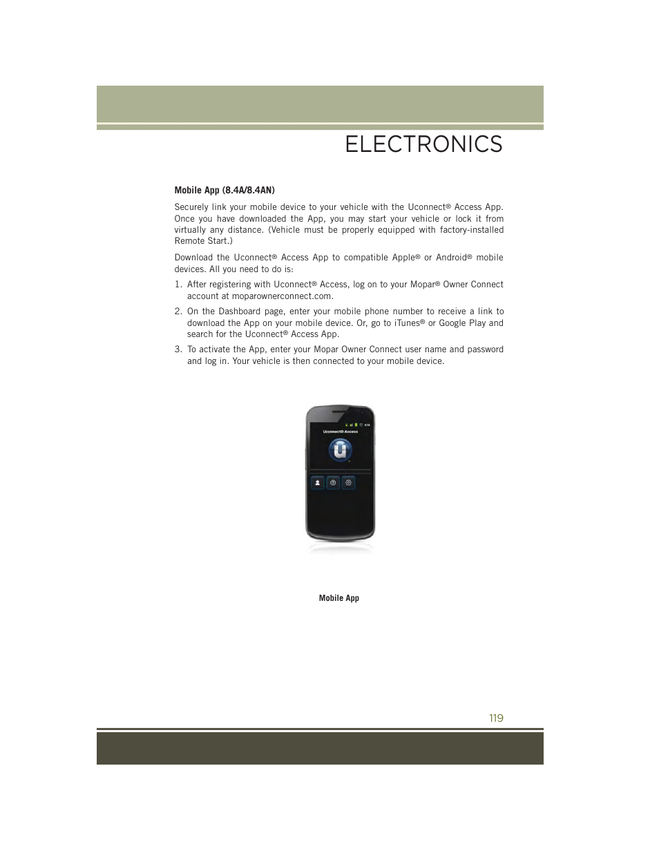 Electronics | Jeep 2015 Cherokee - User Guide User Manual | Page 121 / 244