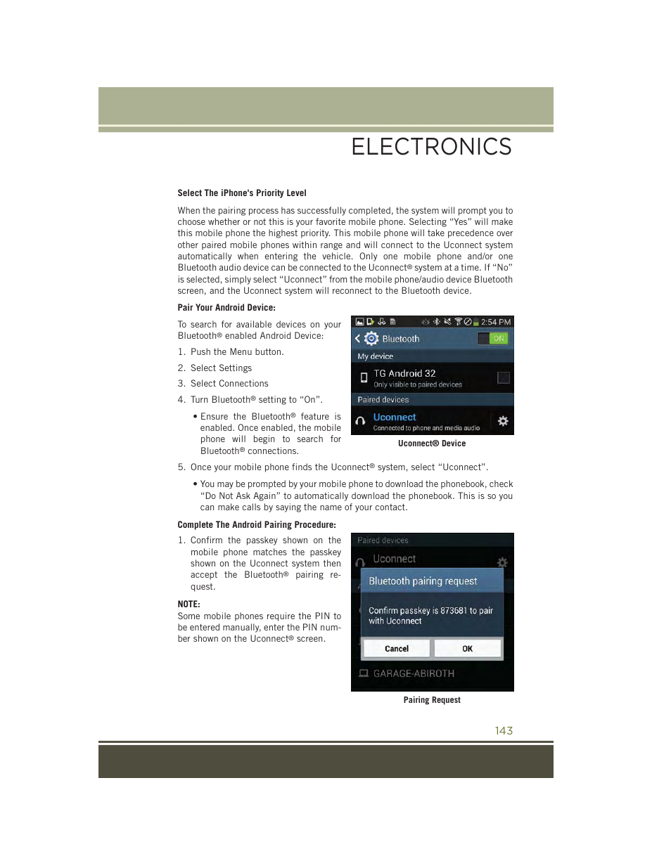 Electronics | Jeep 2015 Cherokee - User Guide User Manual | Page 145 / 244