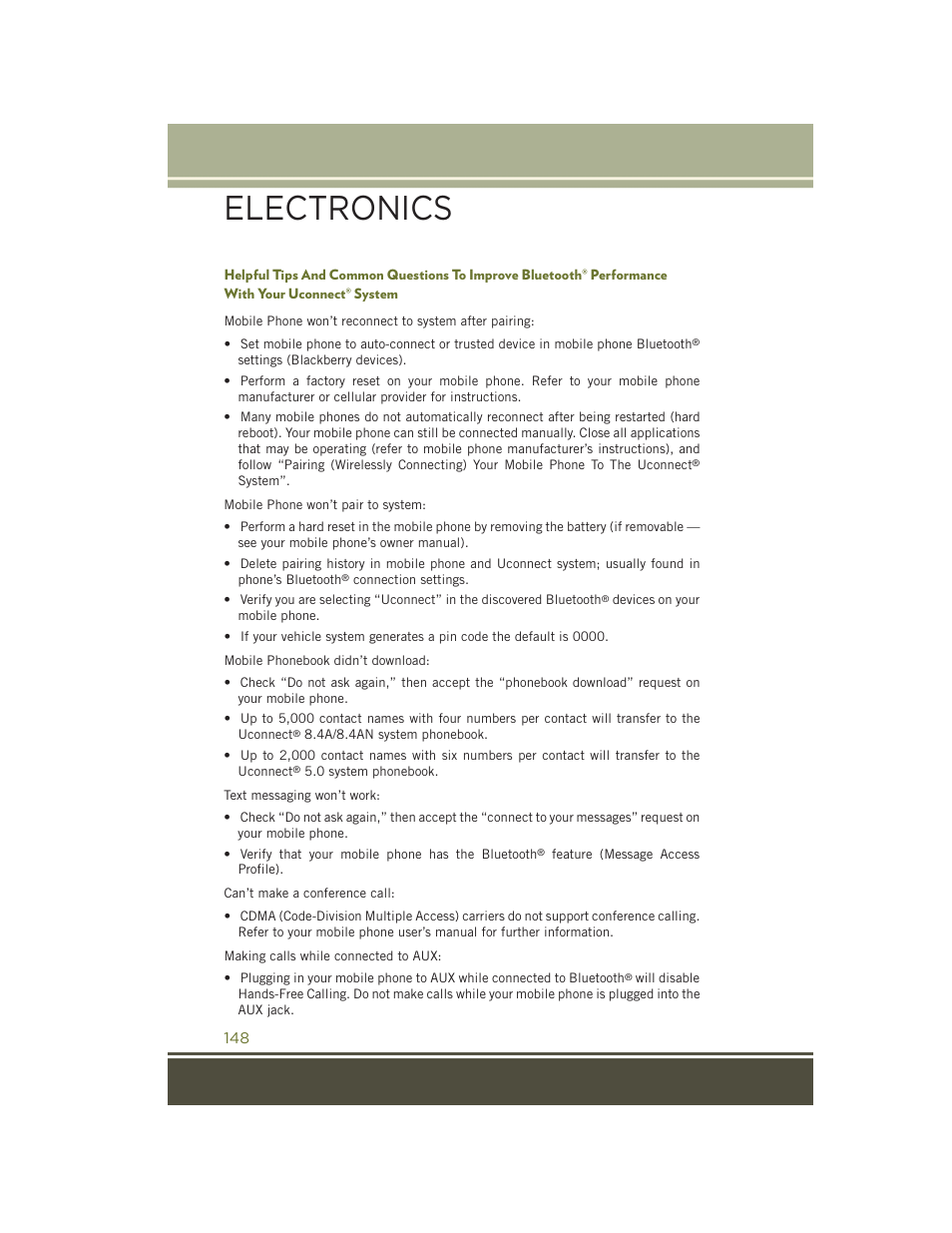 Electronics | Jeep 2015 Cherokee - User Guide User Manual | Page 150 / 244