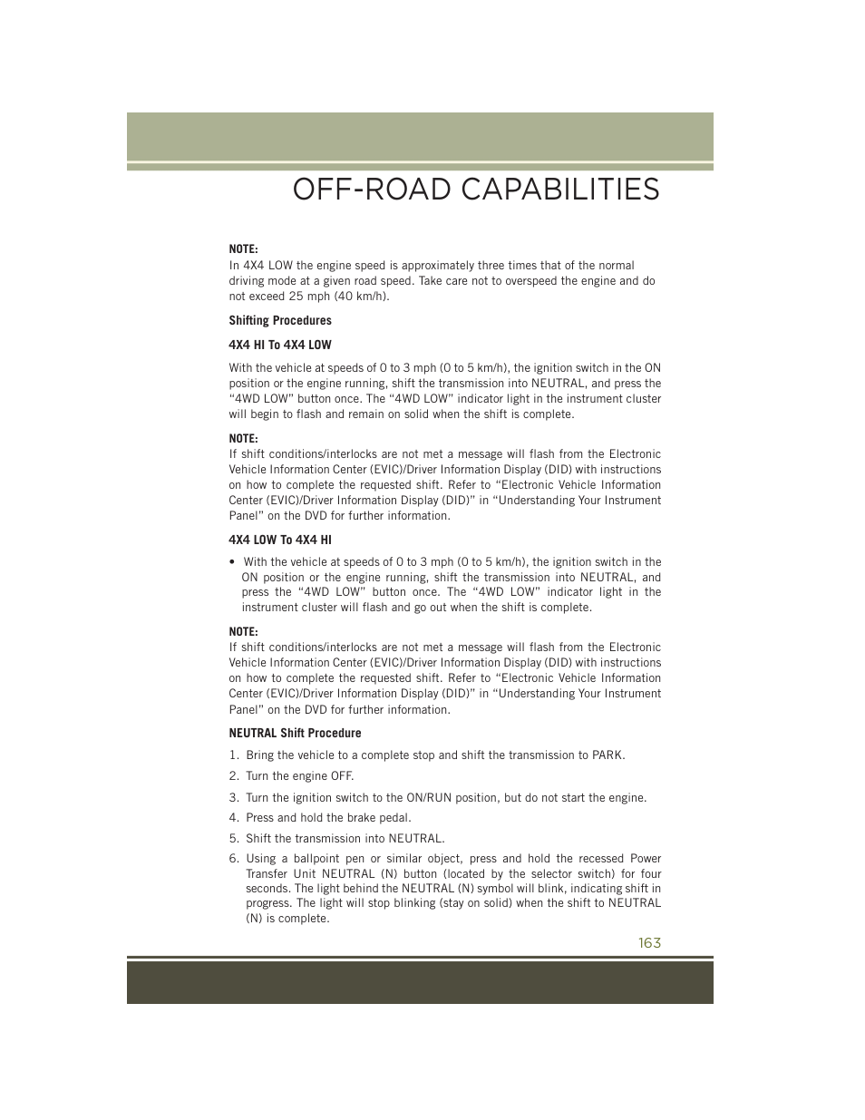 Off-road capabilities | Jeep 2015 Cherokee - User Guide User Manual | Page 165 / 244