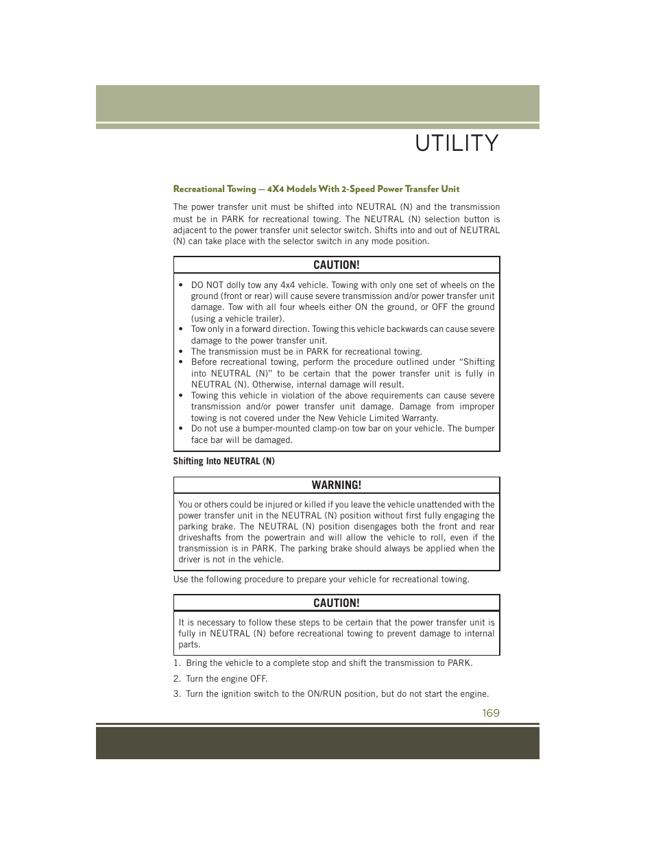Utility | Jeep 2015 Cherokee - User Guide User Manual | Page 171 / 244