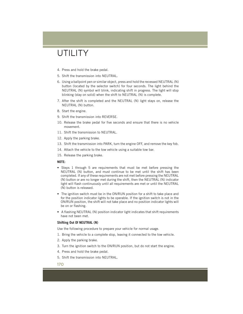 Utility | Jeep 2015 Cherokee - User Guide User Manual | Page 172 / 244
