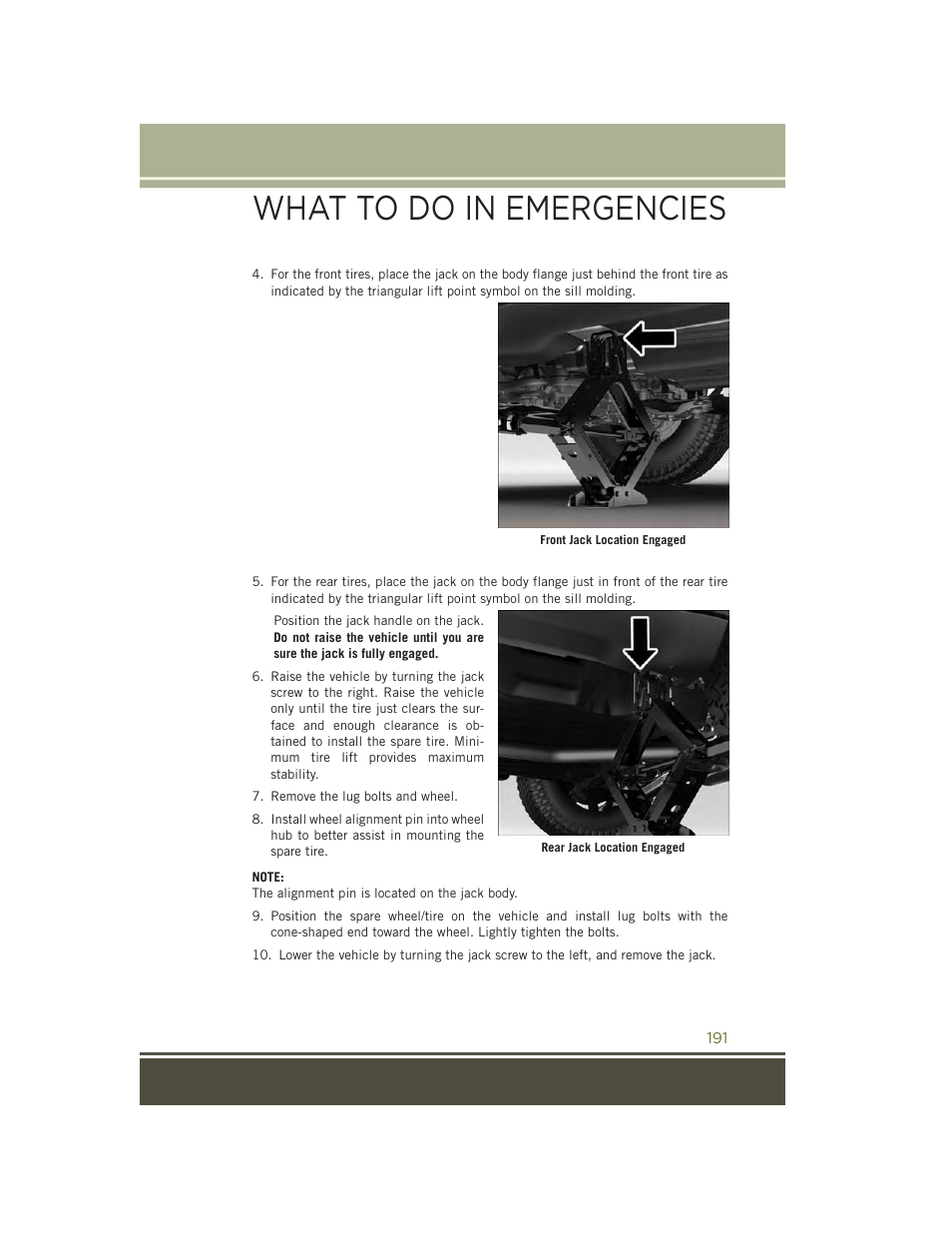 What to do in emergencies | Jeep 2015 Cherokee - User Guide User Manual | Page 193 / 244