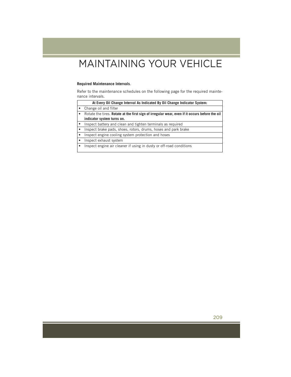 Maintaining your vehicle | Jeep 2015 Cherokee - User Guide User Manual | Page 211 / 244