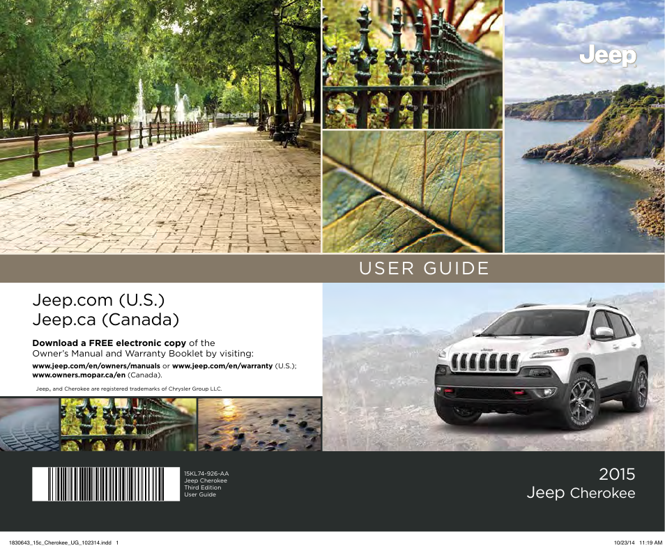 User guide, 2015 jeep, Cherokee | Jeep 2015 Cherokee - User Guide User Manual | Page 244 / 244