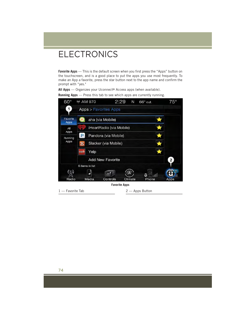 Electronics | Jeep 2015 Cherokee - User Guide User Manual | Page 76 / 244