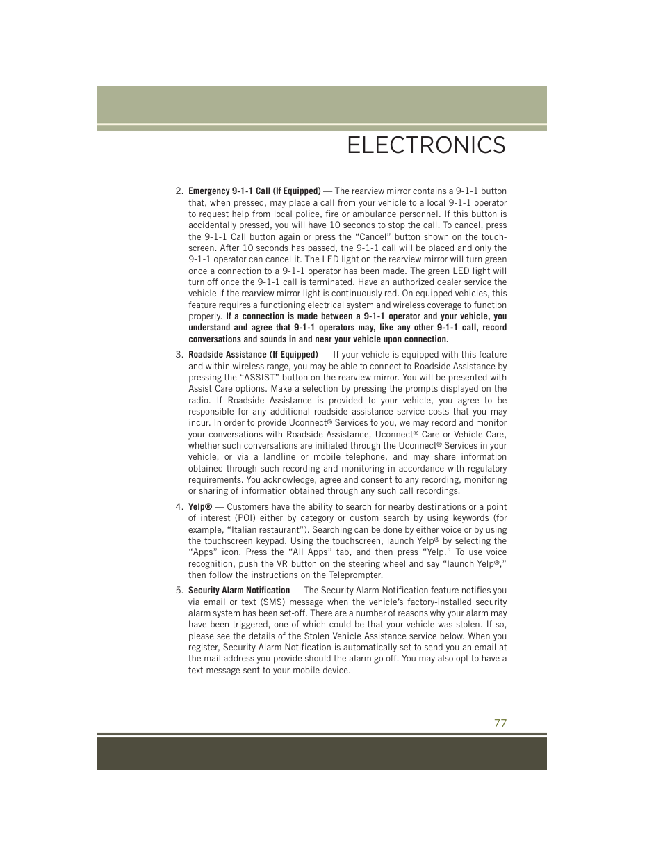 Electronics | Jeep 2015 Cherokee - User Guide User Manual | Page 79 / 244