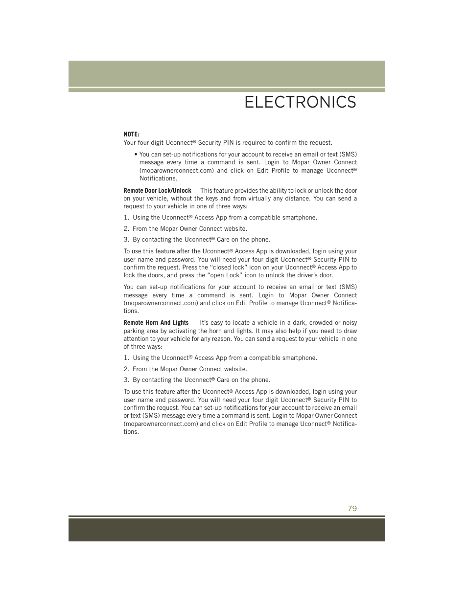 Electronics | Jeep 2015 Cherokee - User Guide User Manual | Page 81 / 244