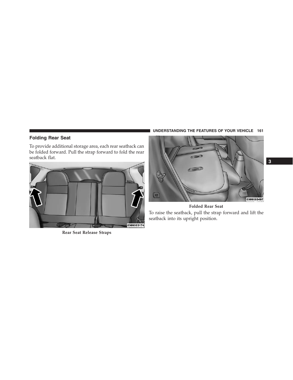 Folding rear seat | Jeep 2015 Compass - Owner Manual User Manual | Page 163 / 572