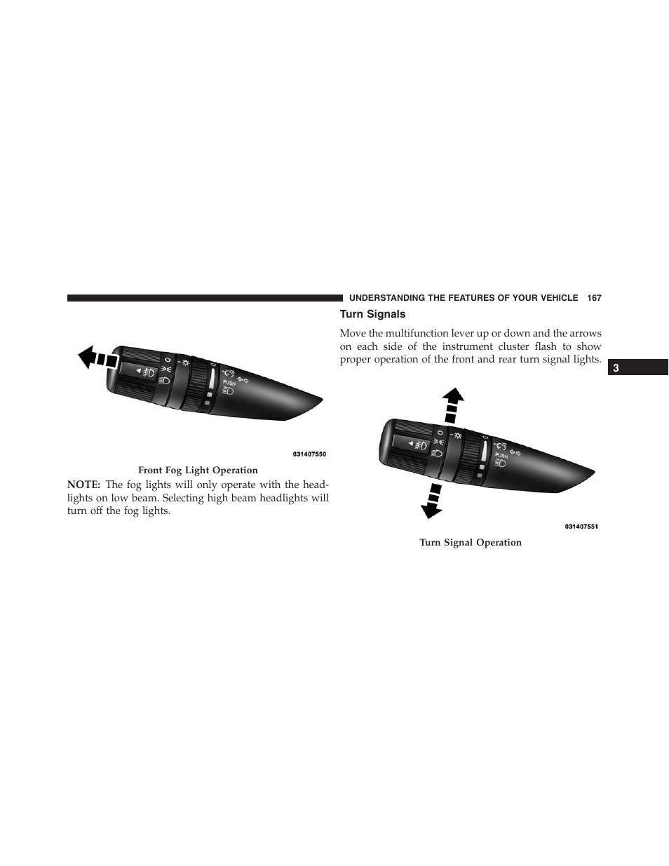 Turn signals | Jeep 2015 Compass - Owner Manual User Manual | Page 169 / 572