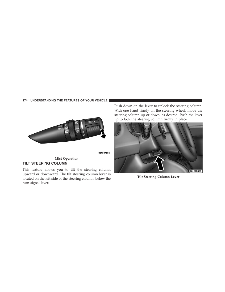 Tilt steering column | Jeep 2015 Compass - Owner Manual User Manual | Page 176 / 572