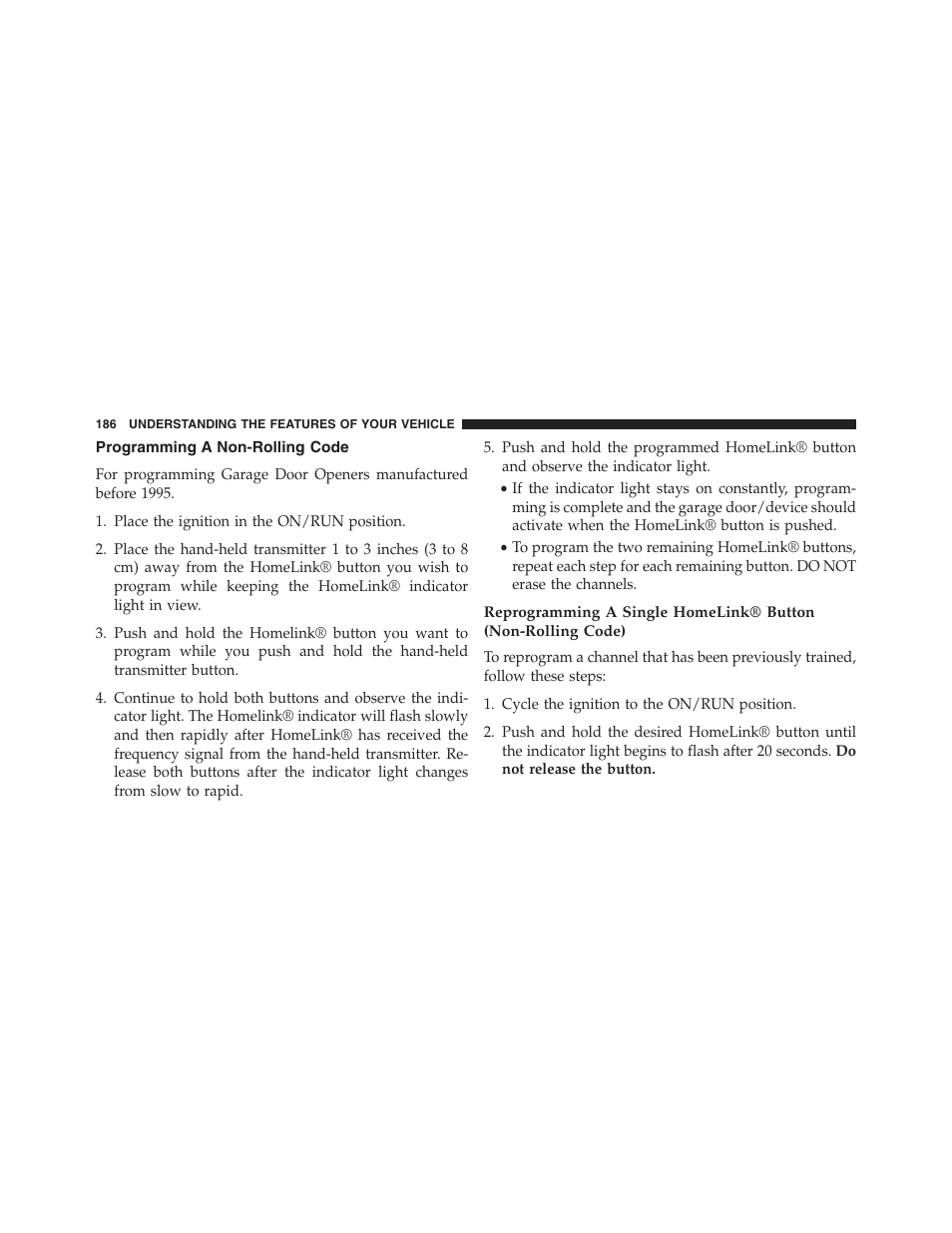 Programming a non-rolling code | Jeep 2015 Compass - Owner Manual User Manual | Page 188 / 572