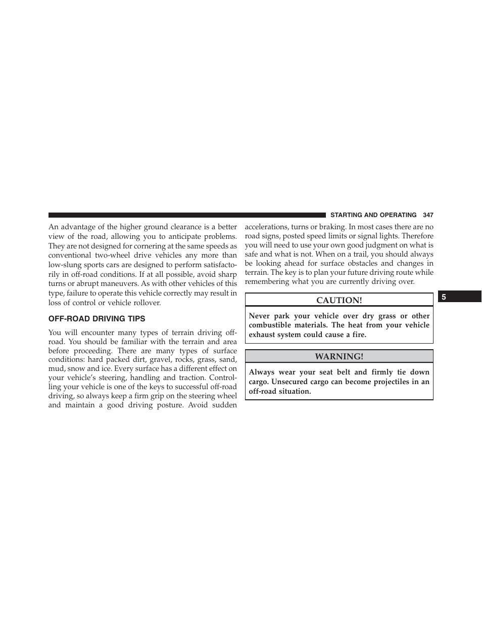 Off-road driving tips | Jeep 2015 Compass - Owner Manual User Manual | Page 349 / 572