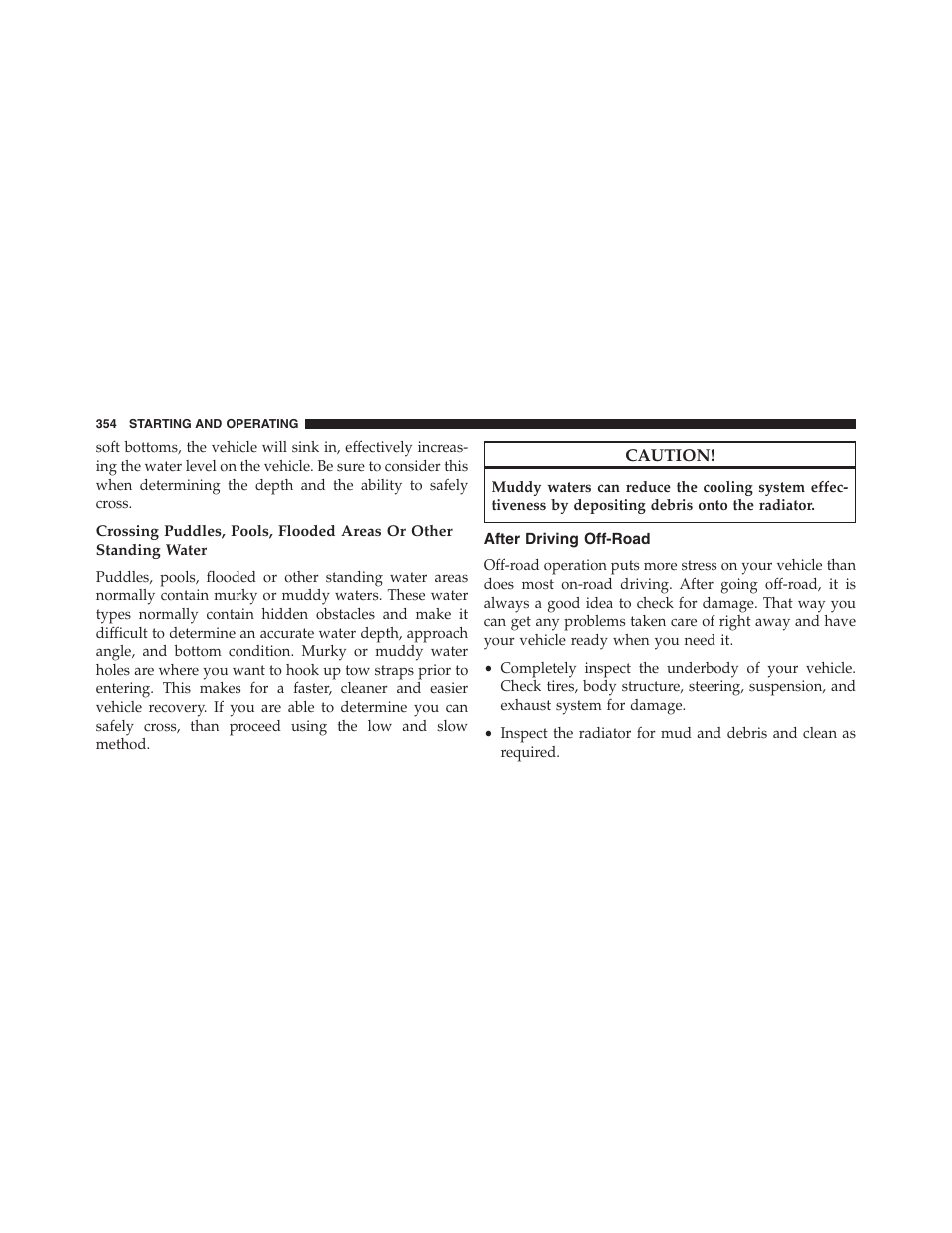 After driving off-road | Jeep 2015 Compass - Owner Manual User Manual | Page 356 / 572