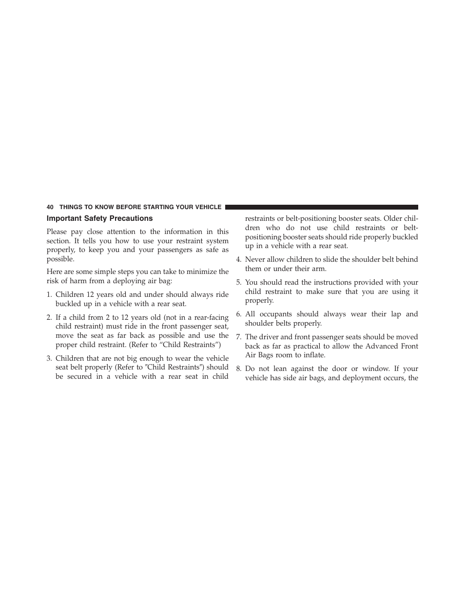 Important safety precautions | Jeep 2015 Compass - Owner Manual User Manual | Page 42 / 572