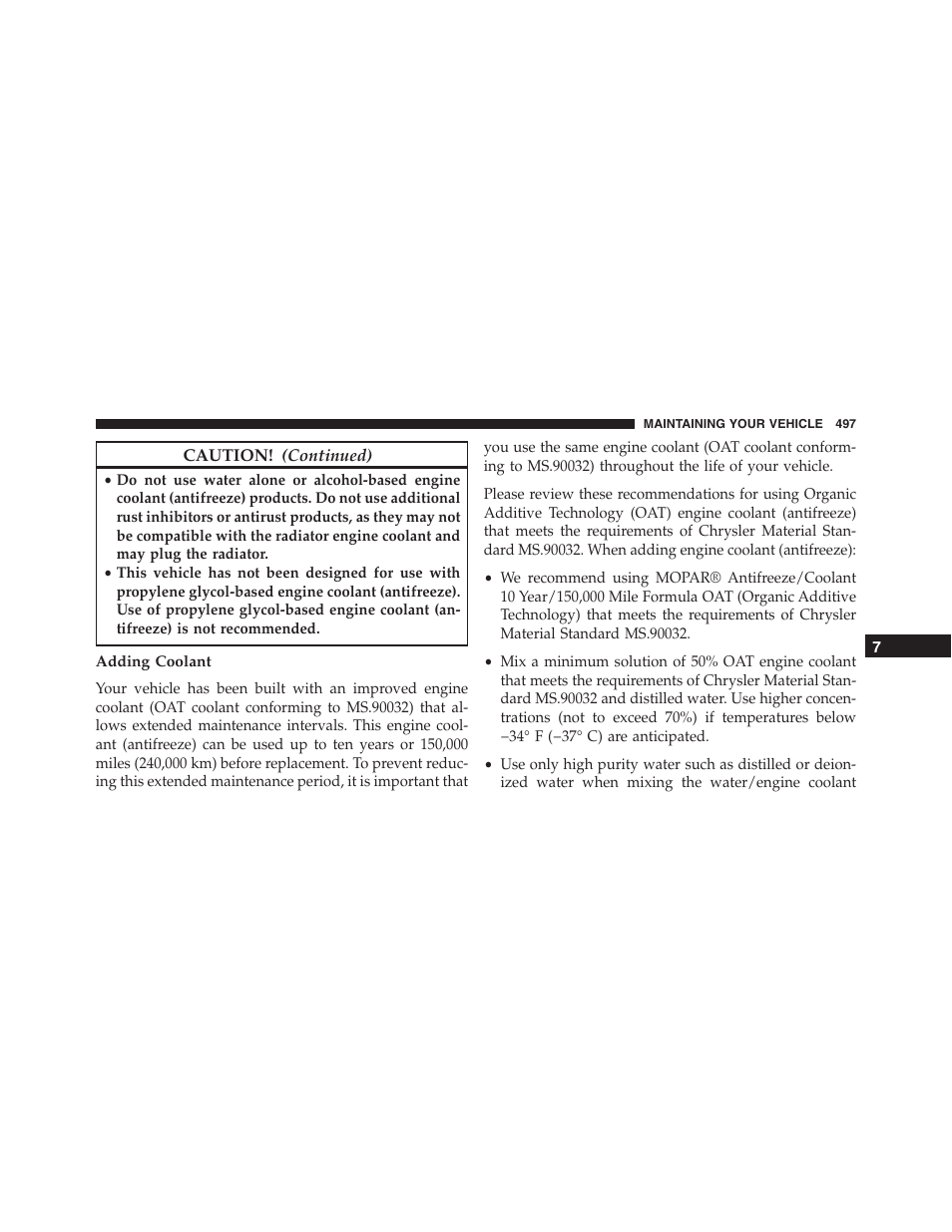Adding coolant | Jeep 2015 Compass - Owner Manual User Manual | Page 499 / 572