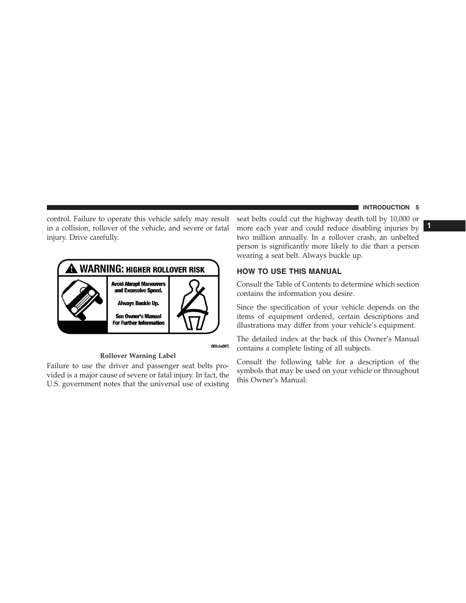 How to use this manual | Jeep 2015 Compass - Owner Manual User Manual | Page 7 / 572