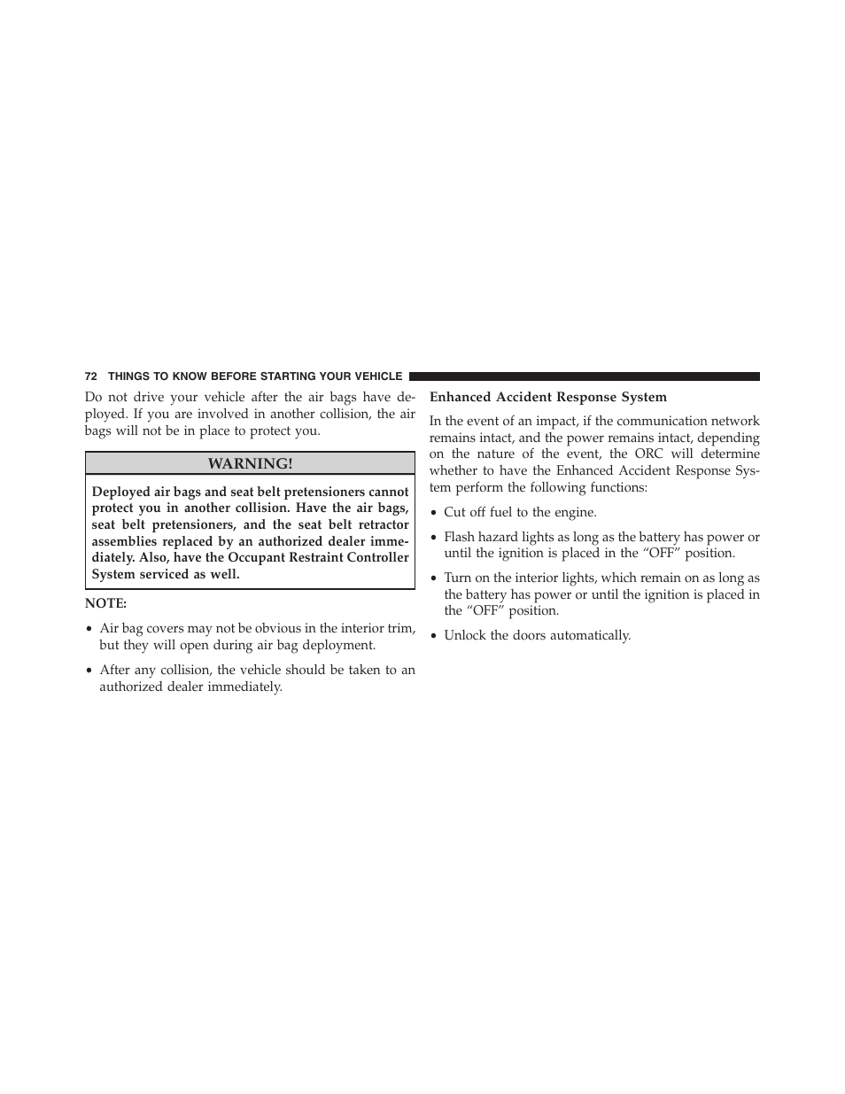 Enhanced accident response system | Jeep 2015 Compass - Owner Manual User Manual | Page 74 / 572