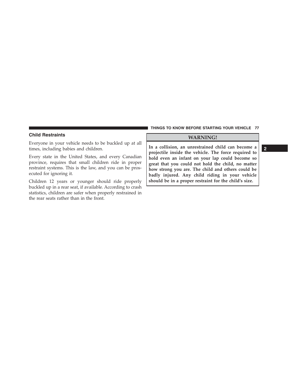 Child restraints | Jeep 2015 Compass - Owner Manual User Manual | Page 79 / 572