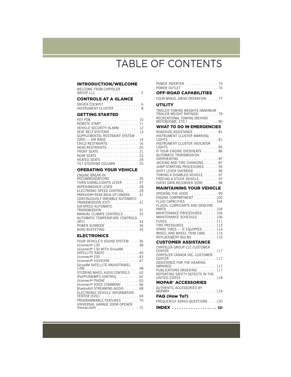 Jeep 2015 Compass - User Guide User Manual | Page 3 / 132