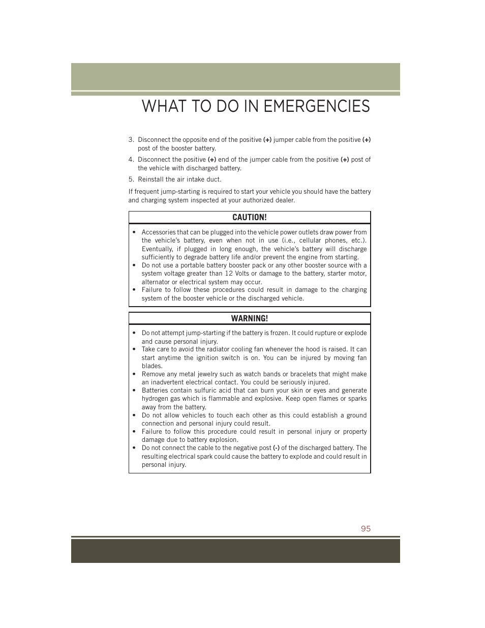 What to do in emergencies | Jeep 2015 Compass - User Guide User Manual | Page 97 / 132