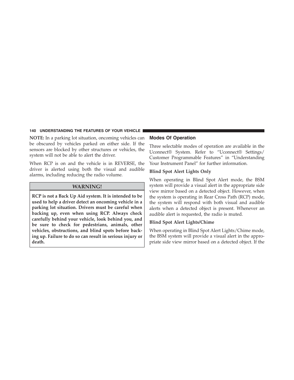 Modes of operation | Jeep 2015 Grand Cherokee - Owner Manual User Manual | Page 142 / 709