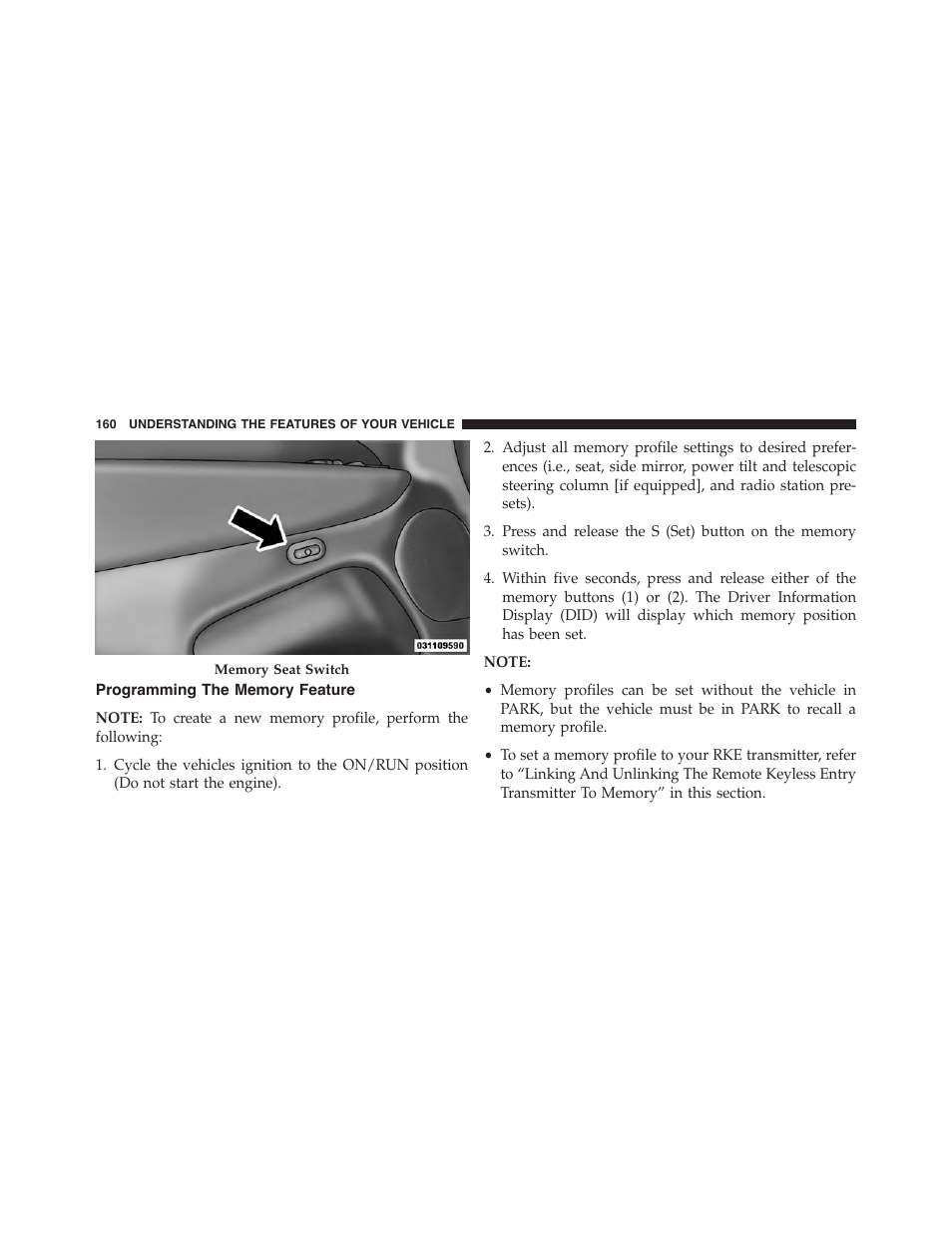 Programming the memory feature | Jeep 2015 Grand Cherokee - Owner Manual User Manual | Page 162 / 709