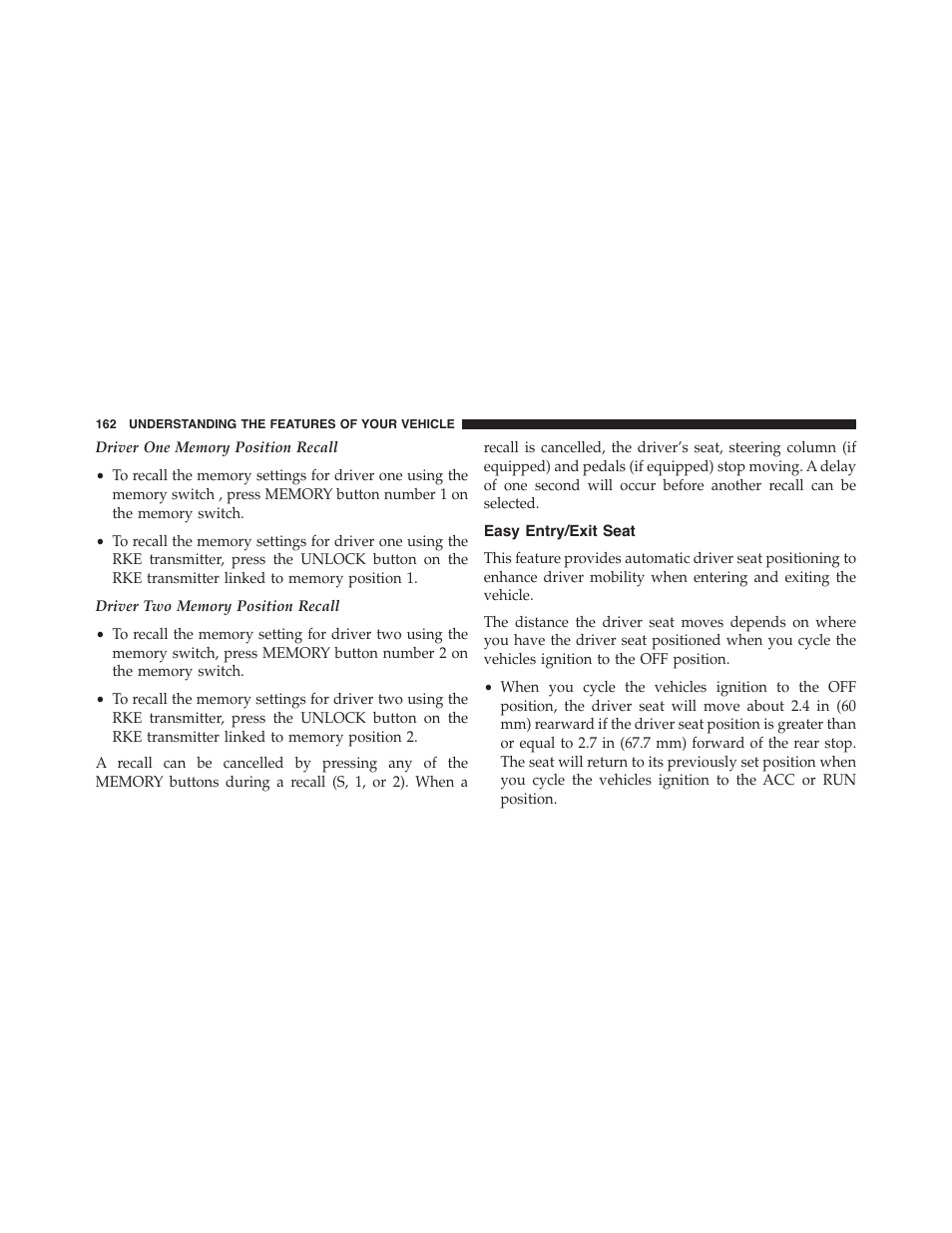 Easy entry/exit seat | Jeep 2015 Grand Cherokee - Owner Manual User Manual | Page 164 / 709